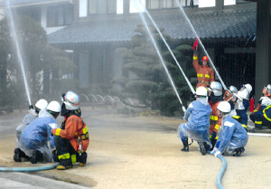 兵庫県の文化財防火デー広報訓練